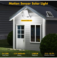 Luces Solares Exteriores Con Batería De 6000mAh Y Luz De 1200LM Seguridad Con Control Remoto IP65 Impermeable 4 Modos Luz Solar De Movimiento - details 6