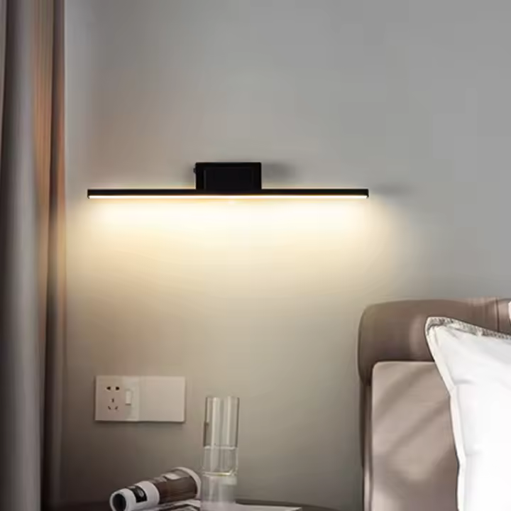 Lámpara De Pared LED Recargable Litu Con Imán Y Batería USB Luz Nocturna Para Dormitorio Corredor Estilo Moderno Aluminio Beige Negro - 1