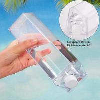 Botella De Agua En Forma De Leche De 500/1000ML Plástico Transparente Para Deporte Al Aire Libre Café Jugo Té Almacenamiento De Leche - details 3