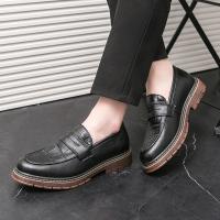 Nuevos Loafers Para Hombre En Cuero Patentado Con Patrón De Piedra Zapatos De Boda Y Casual Con Punta Redonda Cierre SLIP-ON - details 22
