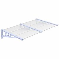 vidaXL Marquesina puerta policarbonato gris y transparente dimensiones 122x90 cm, 152.5x90 cm, 199x90 cm Protección Rayos UV para Terraza Patio Exterior Jardín - details 5