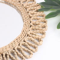 Espejo Decorativo Bohemio Circular Tejido a Mano Para Pared Estilo De Casa Colgante Para Habitación De Hotel Y Sala De Estar - details 2