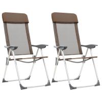 vidaXL 2x Sillas de Camping Plegables Aluminio Senderismo y Acampada Color Crema,  Gris,  Marrón y mas - details 2