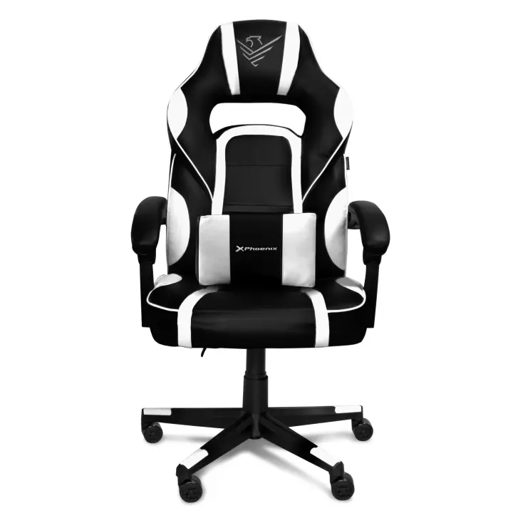 Phoenix Trophy Silla Gaming Ajustable en Altura y Giratoria, Reposabrazos Acolchados, Soporte Lumbar, Reclinable, Giro 360º Ruedas Nylon - 1