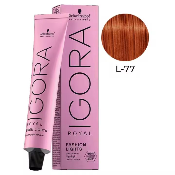 Tinte Igora Royal Fashion Lights / Schwarzkopf - L-77 Cobrizo Intenso - 1