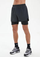 Shorts De Entrenamiento Para Hombre 2 En 1 Con Bolsillos Sudadera Secado Rápido Transpirable Para Correr Maratón Y Fitness - details 16