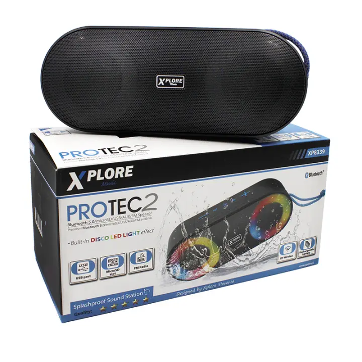 Ostark Altavoz potente portátil con luz LED de color, Hay volumen alto y graves potentes, IP65 Impermeable 3.7v 3000mAh, TF card, FM radio - 1