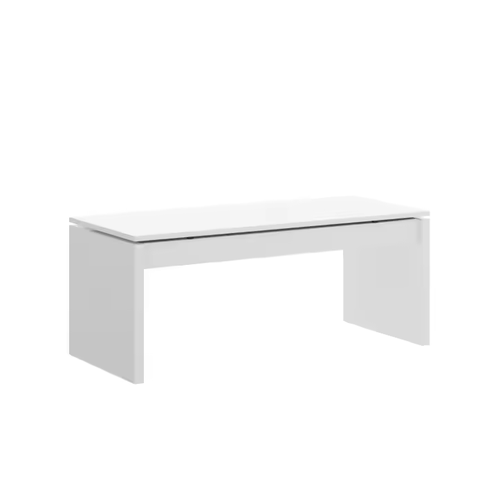 Mesa de Centro Elevable Dekit con Compartimento Interior - Blanco Brillo 43x102x50 - 1