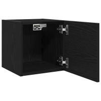 Gabinetes de TV Montados en la Pared vidaXL 2 pcs Negro Roble 30,5x30x30 cm - details 1