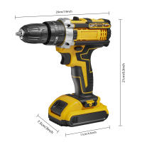 45n.M Taladro de impacto inalámbrico con luz de trabajo destornillador eléctrico 3/8 "1800 rpm Tocamiento con 2 batería - details 6