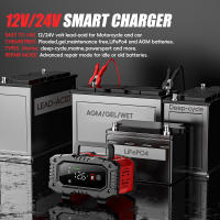 Cargador Automático Inteligente De Batería 12V/20A 24V/10A Maintener Para Coche Y Motocicleta Con Pantalla LCD AGM Y Ácido Plomo - details 6