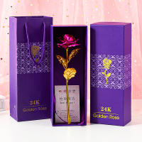 Rosa Dorada 24K Artificial Colorida Flor Metálica Regalo Único Para Las Mujeres En Día De San Valentín Con Caja De Regalo Decoración - details 23