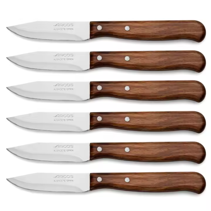 ARCOS Latina - Cuchillo Mondador (65 mm) - 100100 - Hoja de Acero Inoxidable Nitrum® - Mango de Madera Comprimido - PACK 6 - 1