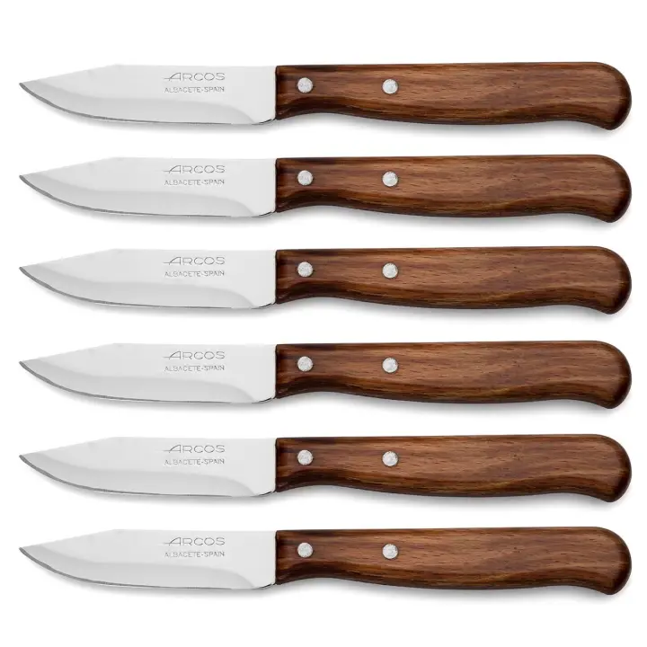 ARCOS Latina - Cuchillo Mondador (65 mm) - 100100 - Hoja de Acero Inoxidable Nitrum® - Mango de Madera Comprimido - PACK 6 - 1