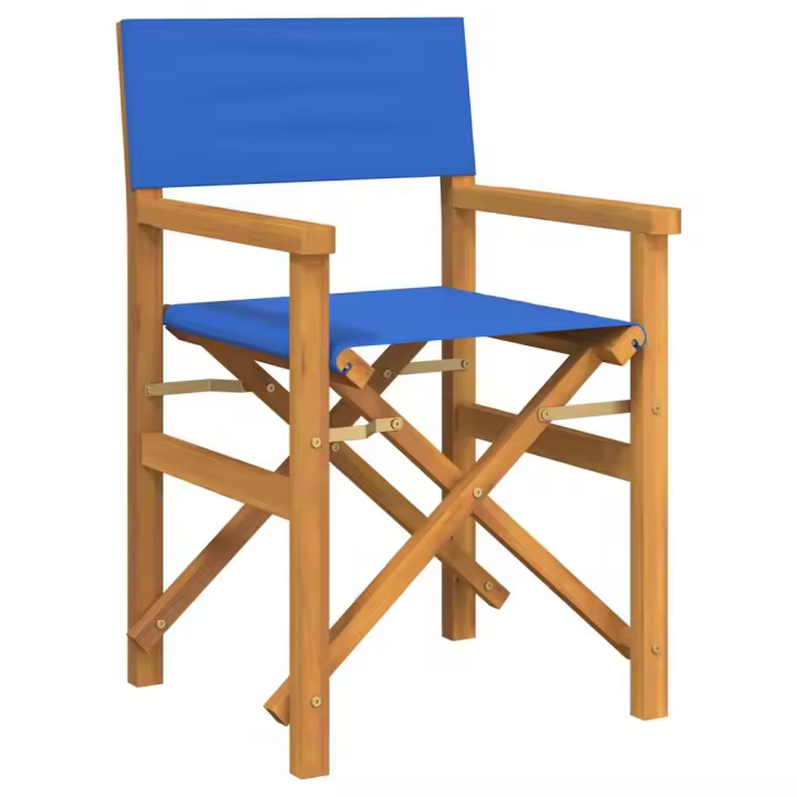 Silla de Director plegable Madera de Teca Azul - 1