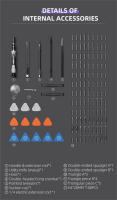 Juego De Destornilladores Multifuncionales 132 Piezas Precisión Para Teléfonos Móviles Y Portátiles Herramienta Profesional De Mantenimiento Color Bits - details 6