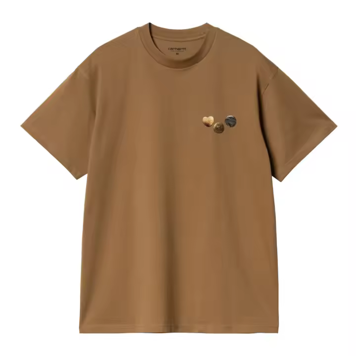 Camiseta Marrón Carhartt Button T-Shirt Hamilton Brown de Corte Holgado - 1