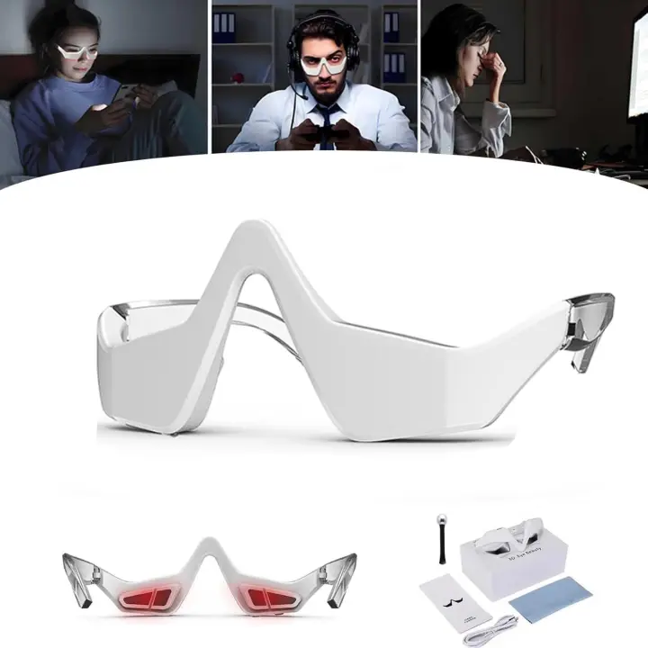 Dispositivo para debajo de los ojos: gafas de luz roja Revitaleyes para debajo de los ojos, Revitaleyes para eliminar las bolsas debajo de los ojos, Revital Eyes para relajar la fatiga visual y reducir las ojeras - 1