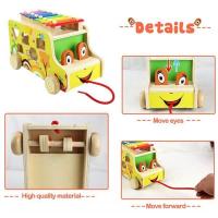 Autobus de Madera para Bebe, Juguetes para niños, juegos para niños, Construcción, xilófono de Madera para Bebe de 18 meses with form geométrica, 8 Tonos y Martillo de Madera. - details 0