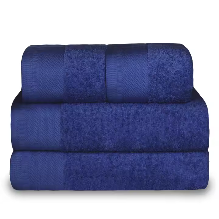 Juego de Toallas 2Baño+2Mano de 500 gsm 100% Algodón. Palck de 4 unidades. Ideal para baño, Casa, Hotel, Piscina, Toalla para Playa. Resistentes, Suaves y Absorbentes. - 1