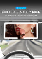 Espejo De Maquillaje Ultra Delgado LED Para Coche Con Pantalla Táctil Y Luz Dimmable Recargable Por USB Soporte Solar - details 0