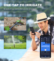 KEMEK Timer De Riego Inteligente Con Solar Powered Wifi Programable Para Sistema De Riego Automático Inlet De Latón Para Jardín Y Huerto - details 11