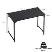 T-LoVendo - Mesa Escritorio Madera 80x40cm para Ordenador, Oficina Hogar Estudio, Estructura Metálica Fuerte, Diseño Moderno Minimalista, Escritorio Trabajo Compacto, Montaje Rápido y Estable - details 2