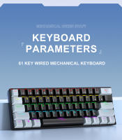 Teclado Mecánico Portátil De 60% APAYADO K61 Con Cable 61 Teclas RGB Phantom Negro Blanco Rojo Switch Rojo/Ácido Para Escritorio Portátil Tablet - details 11