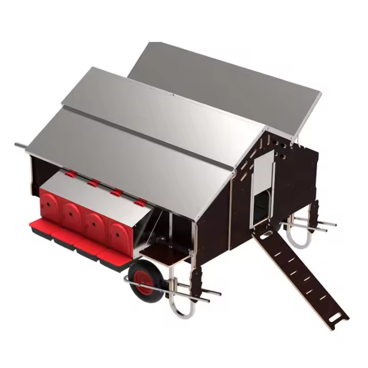 Gallinero móvil 1,5x1,8m con Kit desplazamiento Free-Range 210x353x155cms - 1