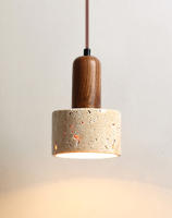 Lámpara Colgante De Carrilera LED Amarilla Marmol Japonés Wabi Sabi Travertino Nórdica Para Lateral De Cama Restaurante Pasillo Decoración - details 8