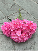 Gran Tamaño 5 Cabezas De Flores Artificiales Hydrangea En Blanco Y Rosa Para Boda Decoración De Fiesta En Casa Flores Silken Para Arreglo De Novia - details 24
