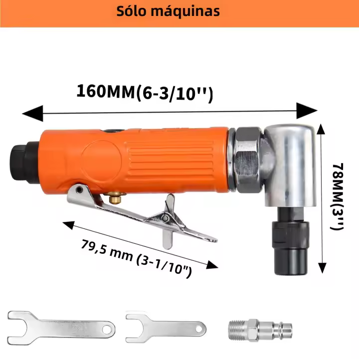 Mini Polidor De Ángulo 90 ° 1/4" Máquina De Grabado Pneumática Para Pulido Y Molienda Con Disco De Arena Y Abrazaderas Rotativas De Abrasivos - 1