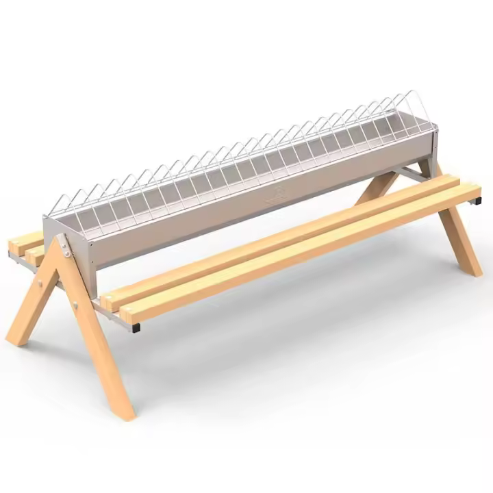 Comedero Corral para Gallinas. Con patas 120 cm  125x55x59,5 cm - 1