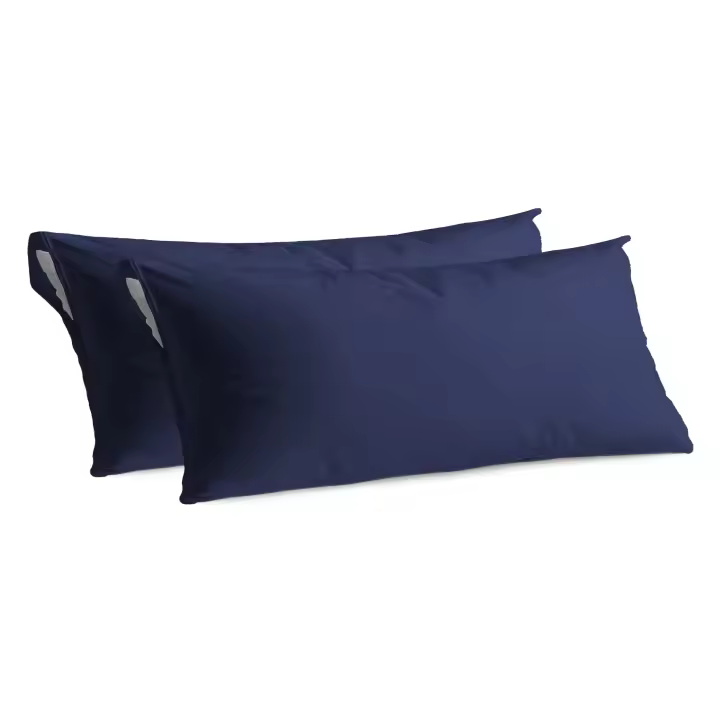Juego de 2 Fundas Almohada Protector con cremallera - Funda Almohada todos las medidas , Poliéster Transpirable y Suave, Protector de almohada con cremallera - 1