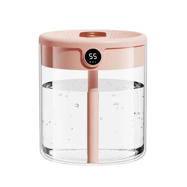 Nuevo Humidificador de doble pulverización de 2L, usb de gran capacidad, hogar silencioso, dormitorio, oficina, luz nocturna, númeronHumidificador display, blanco - 1