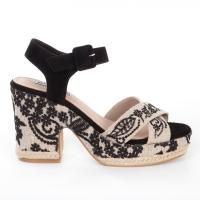 KTEY 523 BRIGIDA Sandalias plataforma mujer 32575 24V SANDALIA CRUZADA TACON YUTE ENCAJE NEGRO - details 3