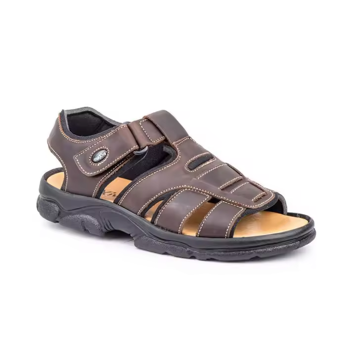 7013 Marrón  Hecho en España Sandalias Hombre Piel Marrón  Correa Desmontable Numeración: 39-48 Marca: Morxiva Corte exterior de piel vacuno Forro interior textil acolchado Plantilla de piel flor Correa talón desmontable Cierre tipo velcro S - 1