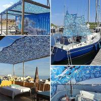 Red De Camuflaje, Vela De Sombra De Camuflaje, Red De Protección De Jardín para Caza, Sombreado, Decoración De Camuflaje, Red De Sombra, Protección Solar para Terraza, Azul, 4x5m - details 0