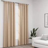 vidaXL Cortinas Opacas con Ganchos 2 Piezas 140x245 cm Ventana Anillas Color Azul,  Beige,  Gris y mas - details 1