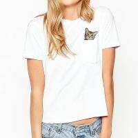 Camiseta De Algodón CLOOCL Con Diseño De Gato Tabby Y Dedo Medio Para Hombre Y Mujer Camiseta De Manga Corta Para El Verano Estilo Casual - details 9