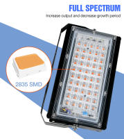Lámpara De Crecimiento LED Para Plantas 220V Espectro Completo 50W 100W Luz Verde Para Semillas Y Flores En Invernadero IP65 Impermeable - details 1