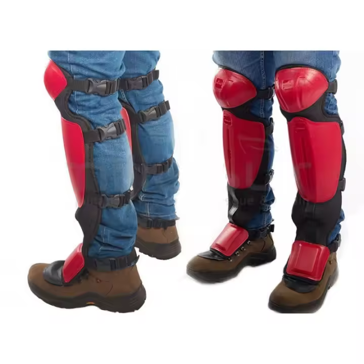 Anova Espinillera Flexible Roja para Trabajos con Desbrozadora - 1