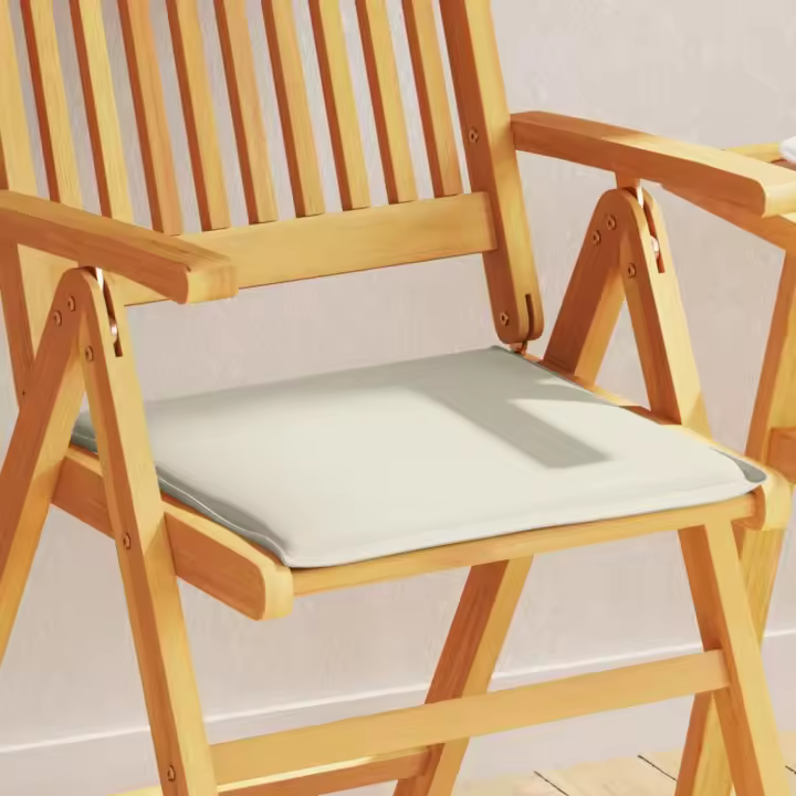 vidaXL Cojines de asiento de jardín cuadrados 2 uds crema 45x45x2 cm - 1
