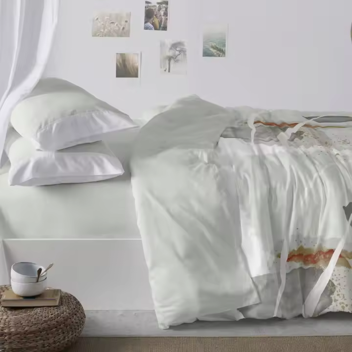 Juego Funda Nórdica Geométrica 50% Algodón | Diseño Moderno Salvia y Teja | Todas las Medidas | Tacto Suave y Fácil Planchado - 1