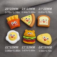 6pcs Alimentos De Anime Cartoon Burger Fries Re Refrigero Magnets Kawaii Pegatinas De Tablero Blanco Decorativos Para Refrigero Material De Resina Colores Mixtos - details 0
