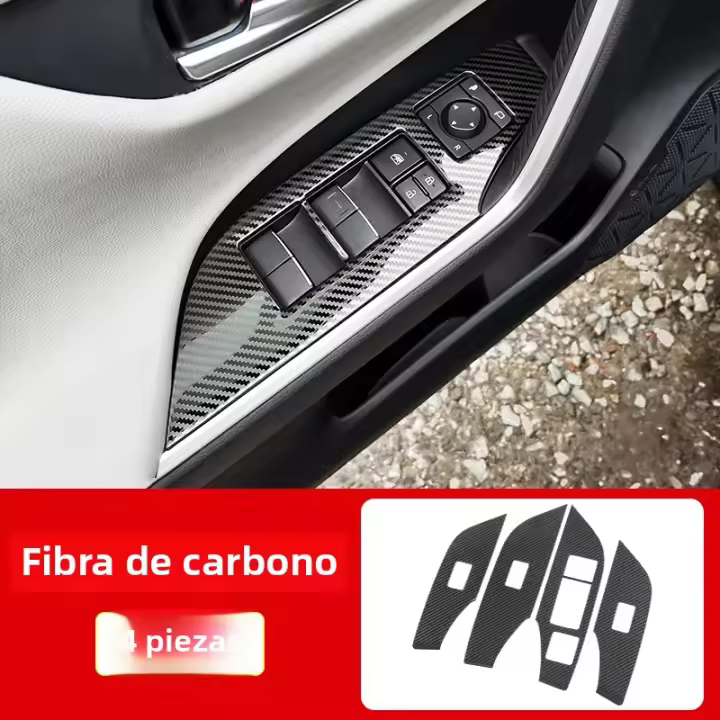 Botón De Elevador De Vidrio De Coche Cubierta Para Toyota RAV4 2019-2023 Accesorios Internos De Coche Acero Inoxidable XA50 Híbrido - 1