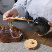 Juego De Botellas De Almacenamiento De Vidrio Con Tapa De Madera Gran Capacidad Para Alimentos Té Caramelos En La Cocina Jars Mason Airtight - details 2