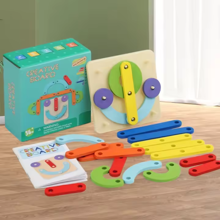 Bloques De Construcción Creativos De Madera Para Niños Juguete Educativo Montessori De Formas Variadas Y Colores Prueba De Encaje Para Edad Temprana - 1