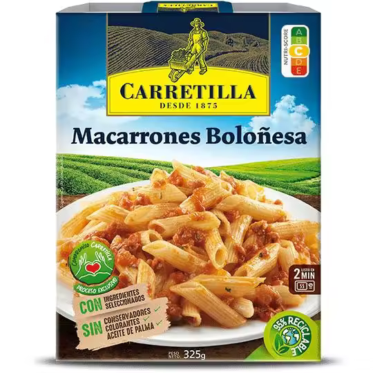 Carretilla Platos preparados, listos para consumir - Platos de pasta: Macarrones Boloñesa, Lasaña Boloñesa, Macarrones Carbonara, Canelones - 5 unidades - 1