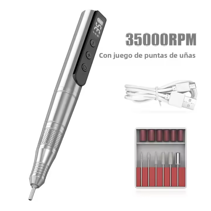 Máquina De Uñas Sin Cable Profesional 35.000rpm Recargable Herramienta Eléctrica Para Manicura Y Pedicura De Gel De Acrílico Kit De Archivo De Uñas - 1